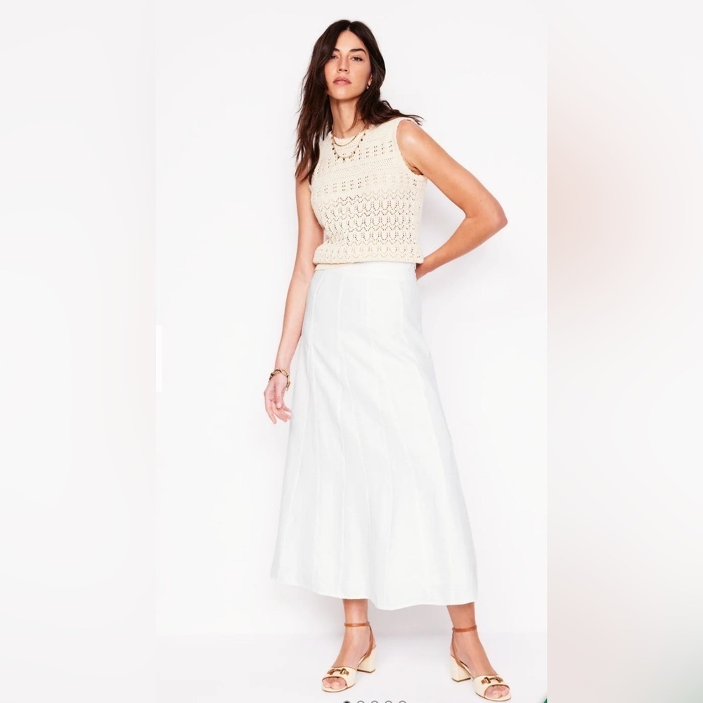 Linen Skirt Boden 100% Linen Midi Maxi Skirt Size 14